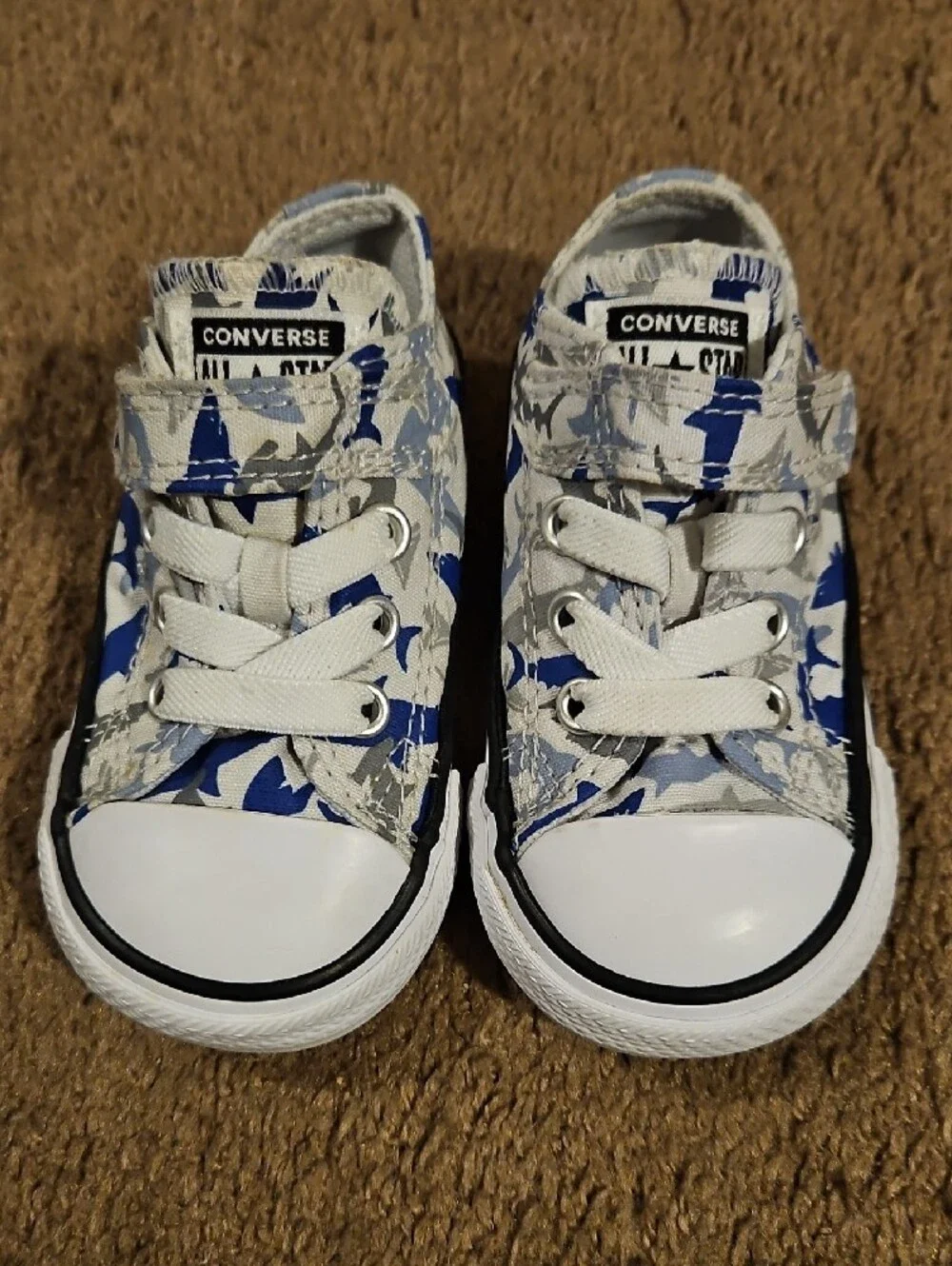 Converse Toddler Boys Blue & Gray Camo Low Top Sneakers